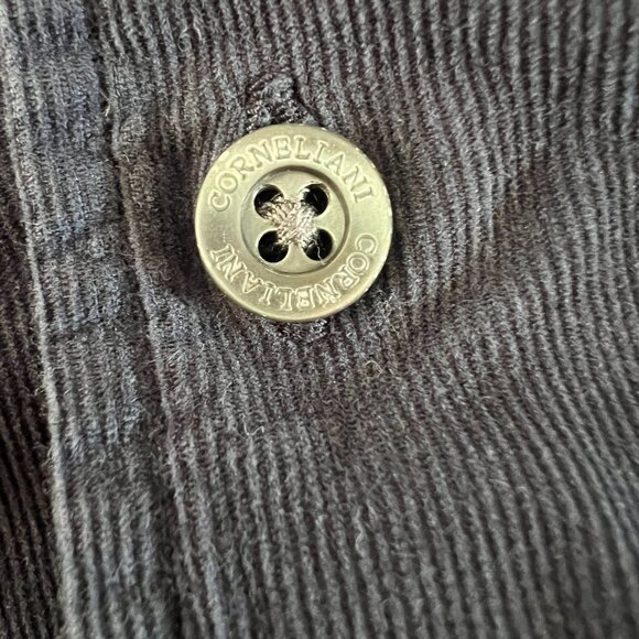 Corneliani Navy Blue Corduroy Button-Up Shirt - Men's 16/41 Medium - Picture 4 of 6